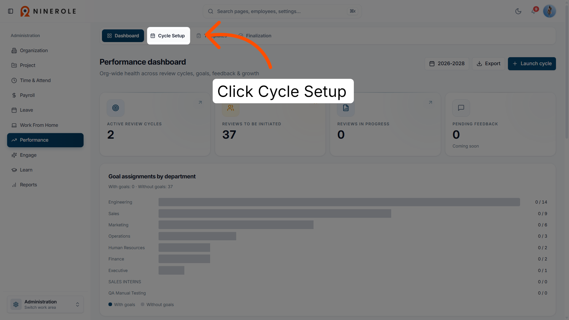 Open Cycle Setup