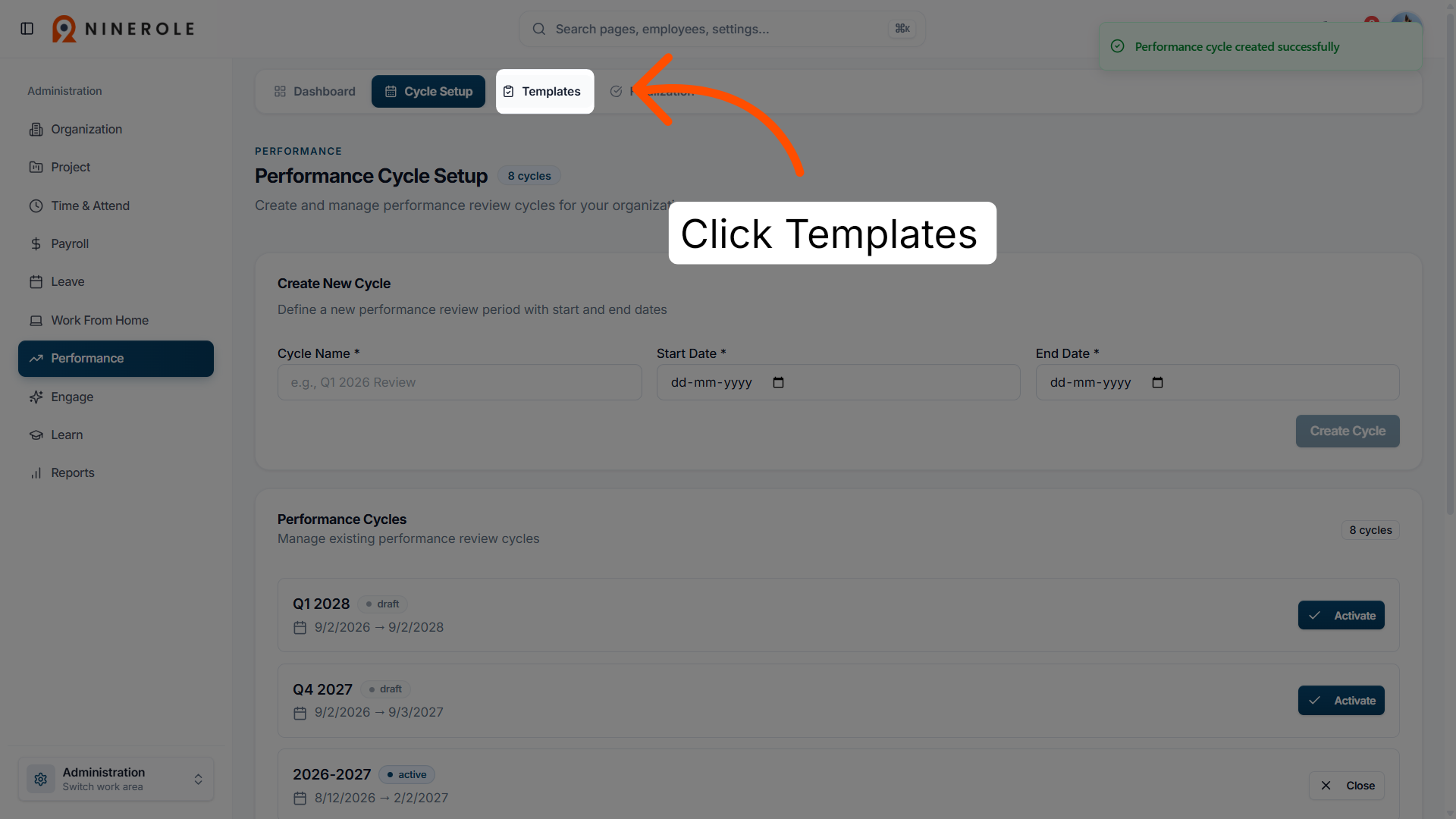 Open Performance Templates