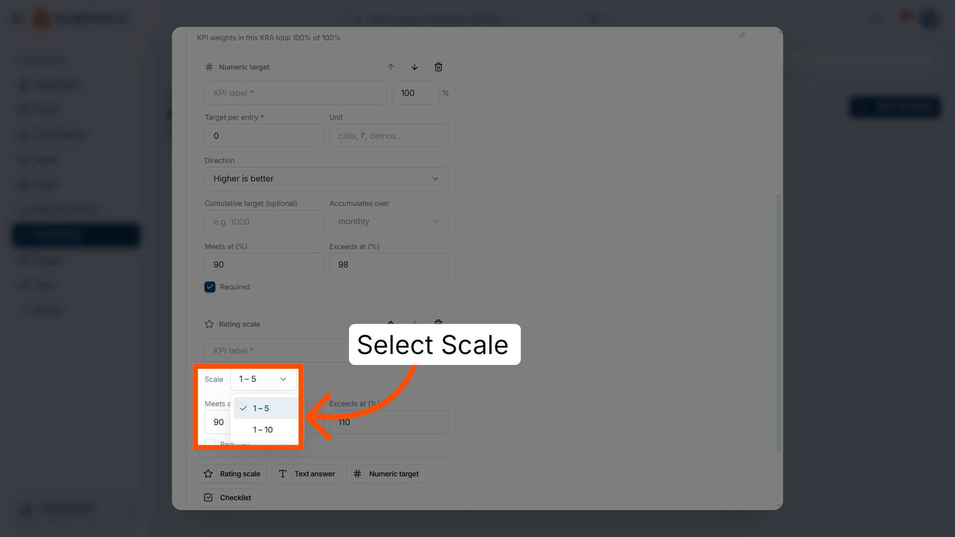 Choose the scale