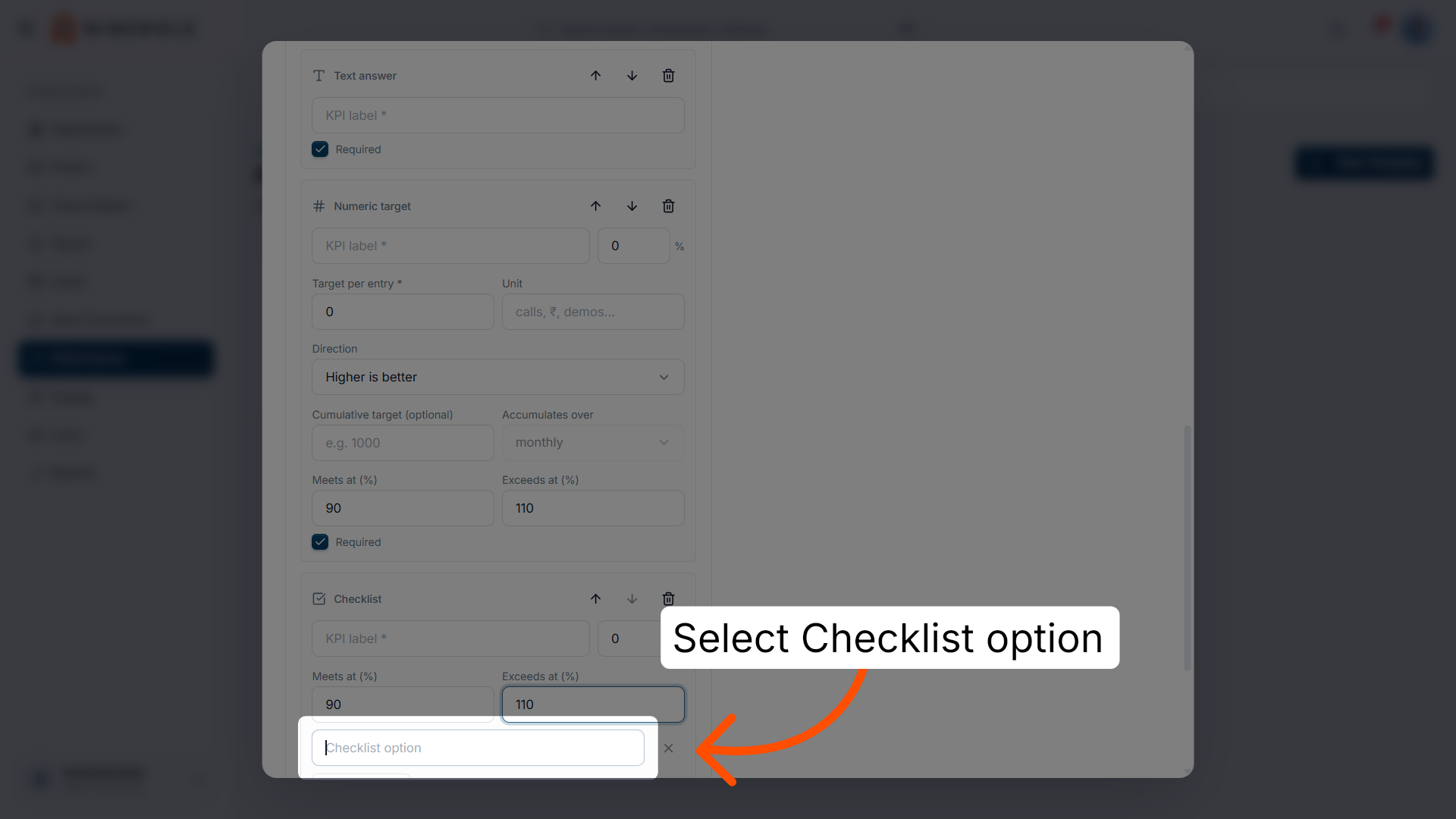 Enter the first checklist item
