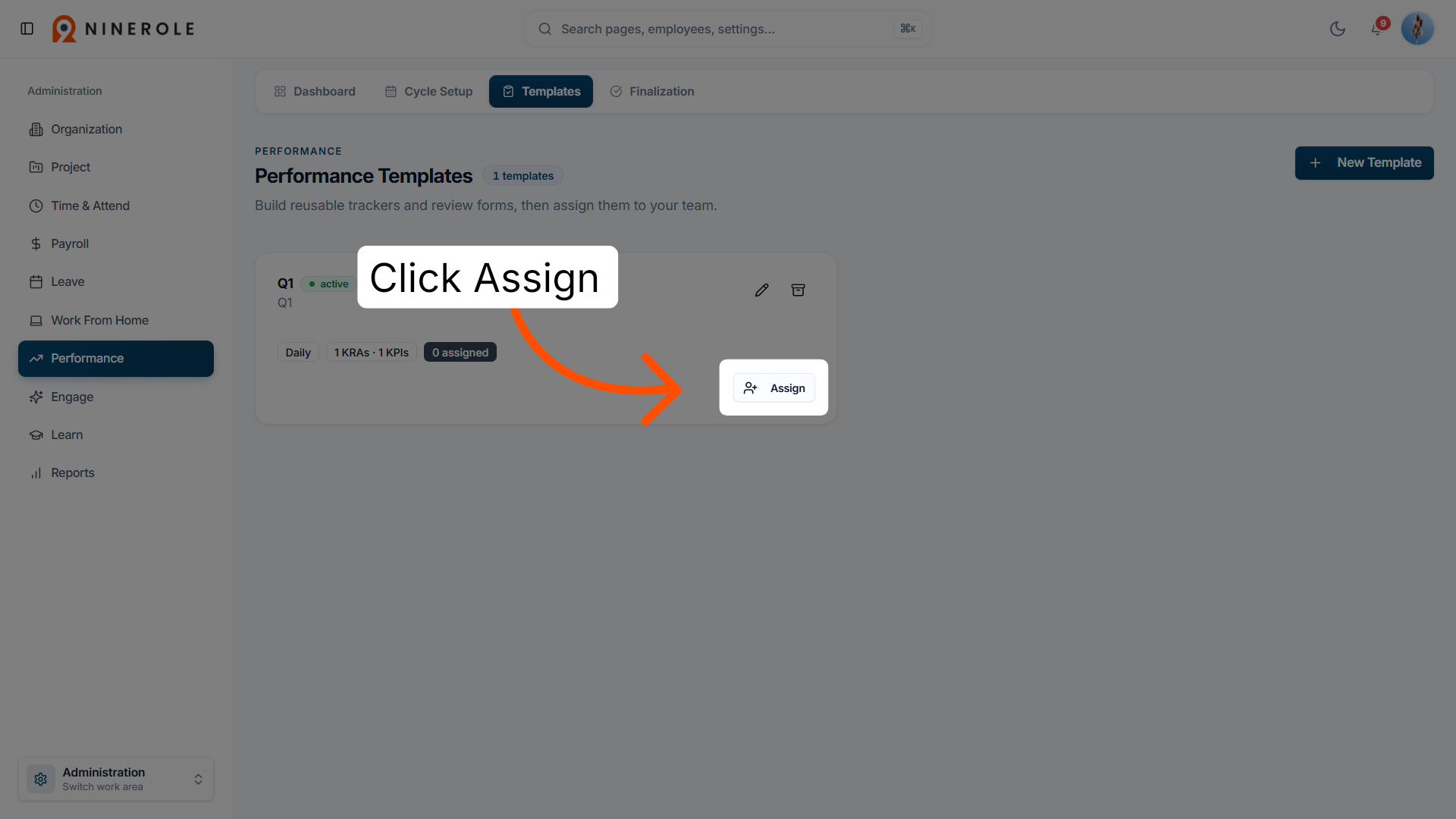 Open the assignment dialog