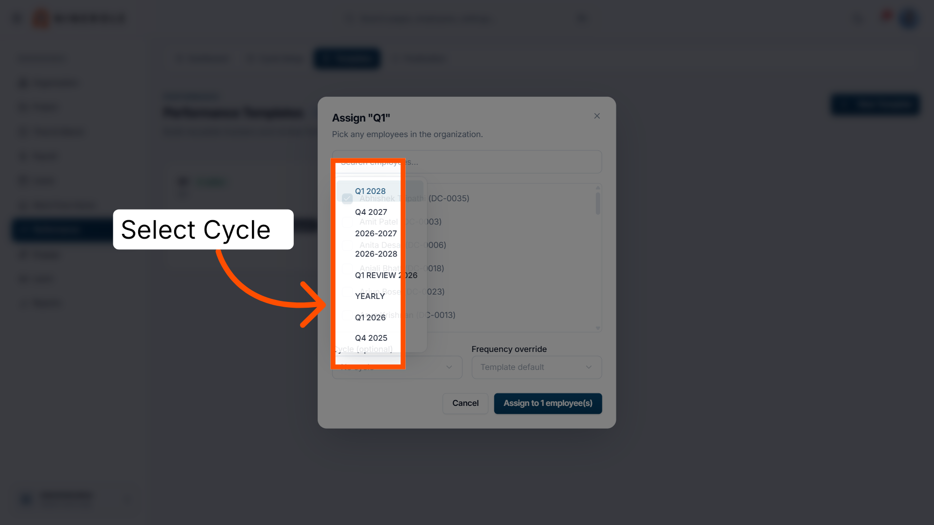 Choose the cycle