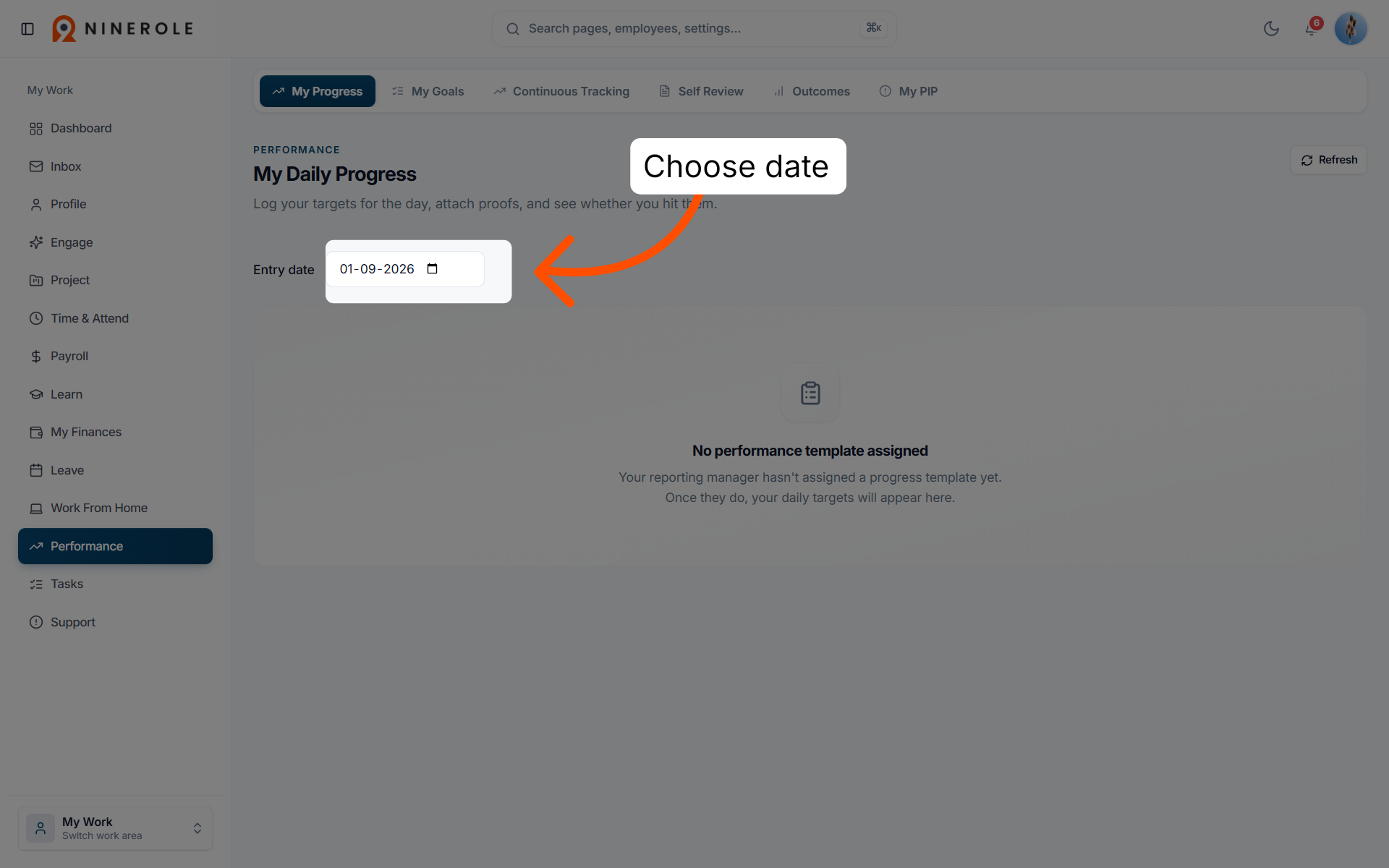 Select a specific date