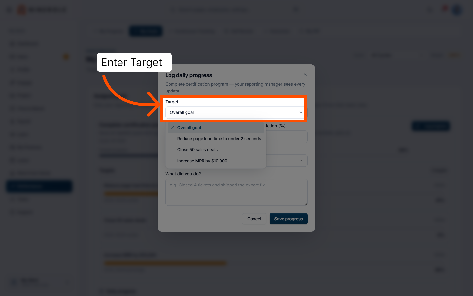 Choose the target