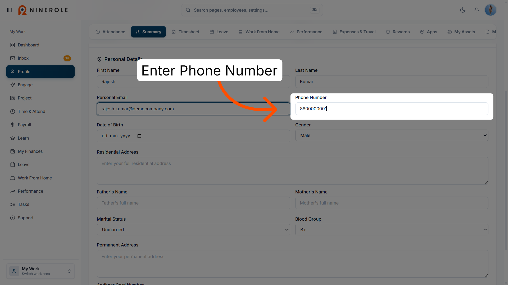 Modify Phone Number