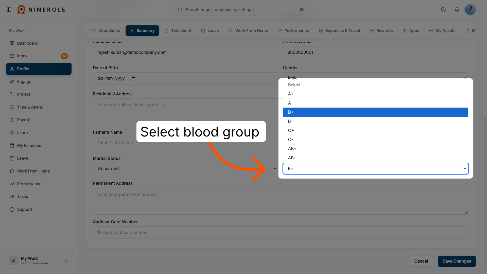 Choose Blood Group