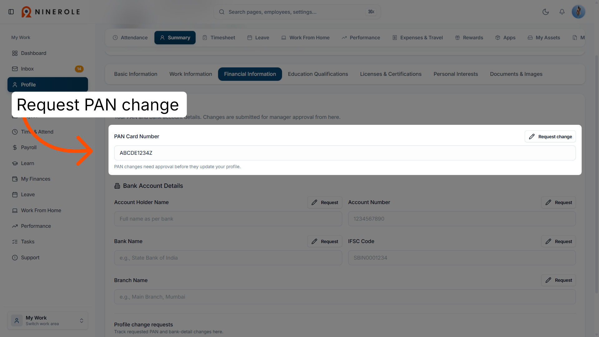 Request PAN Card Change