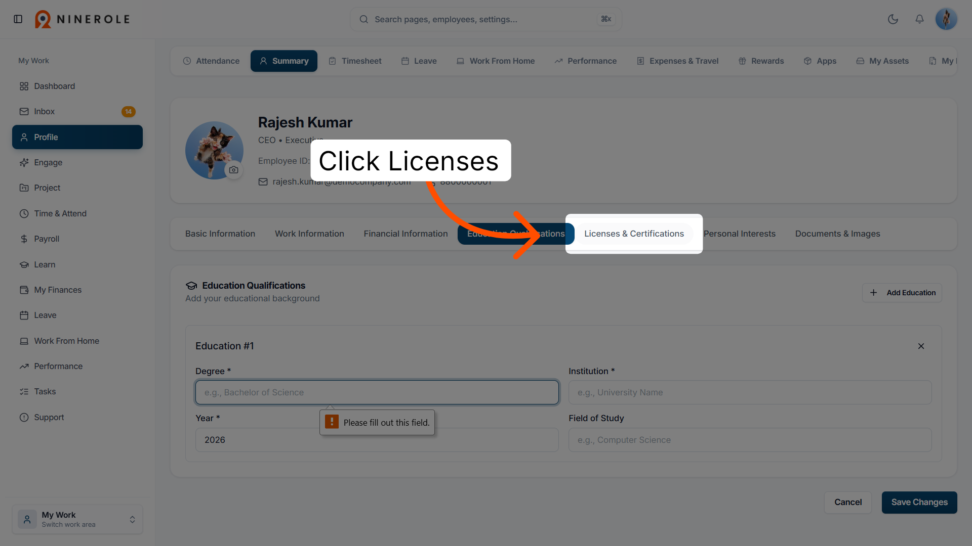 Access Licenses and Certifications