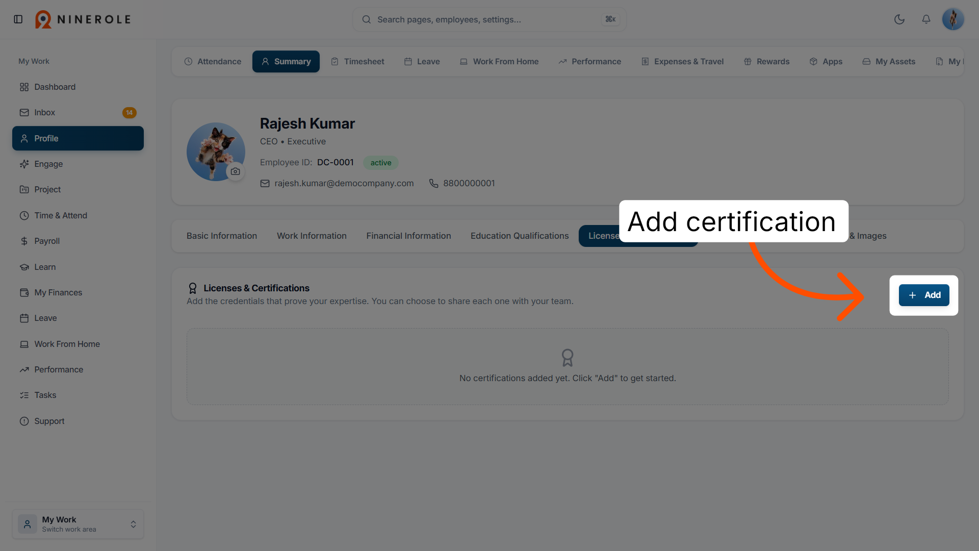 Add Certification