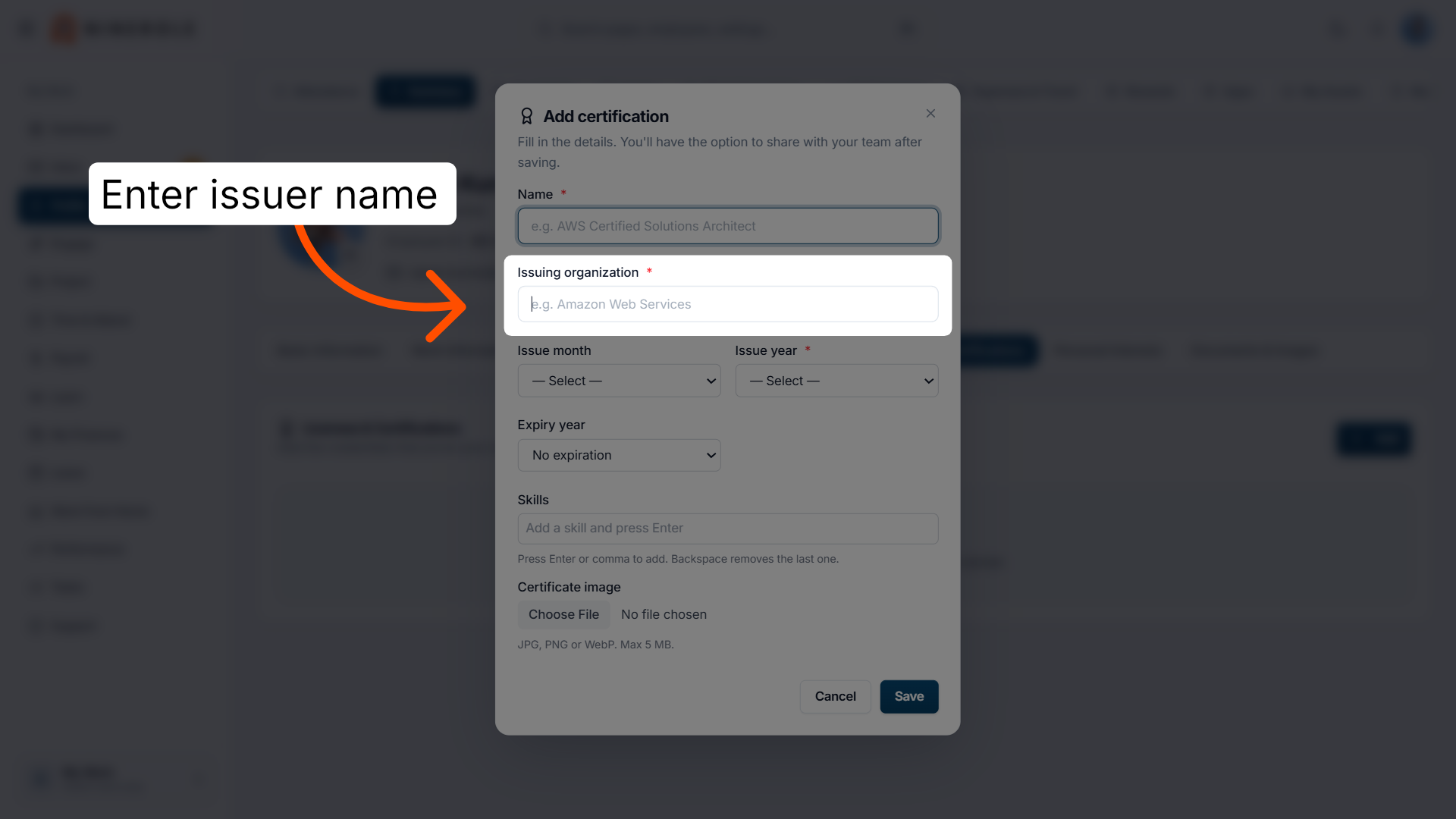 Enter Issuing Organization