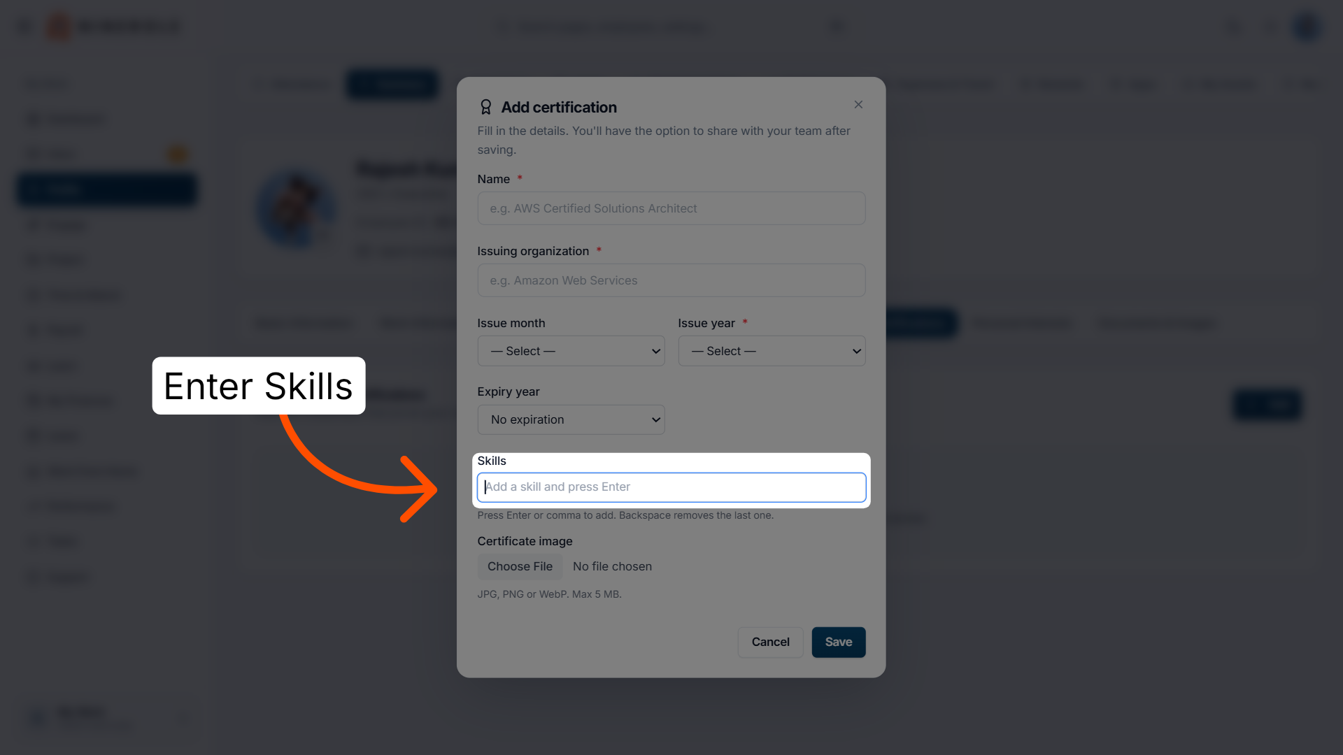 Open Skills Section