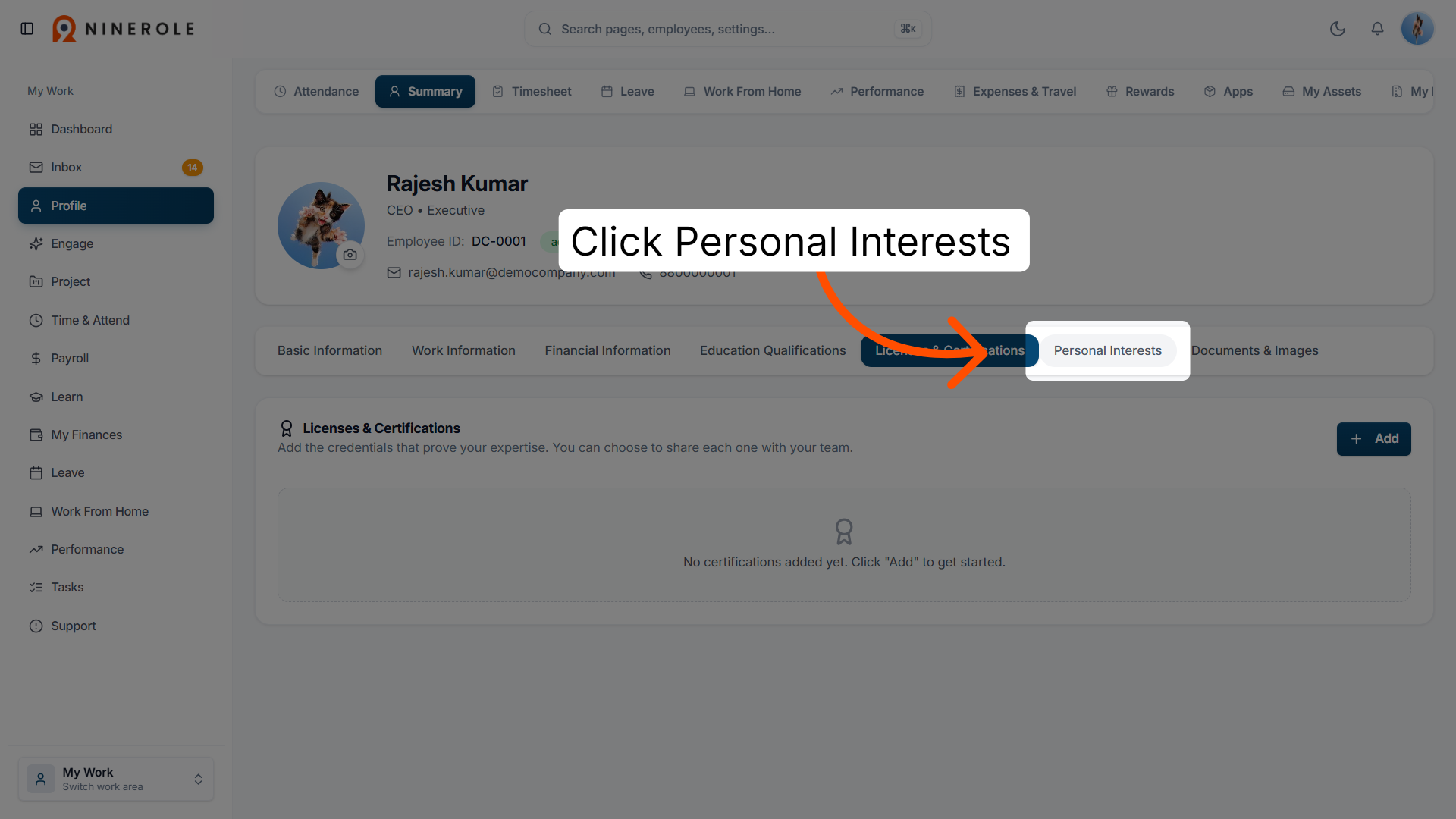 Access Personal Interests
