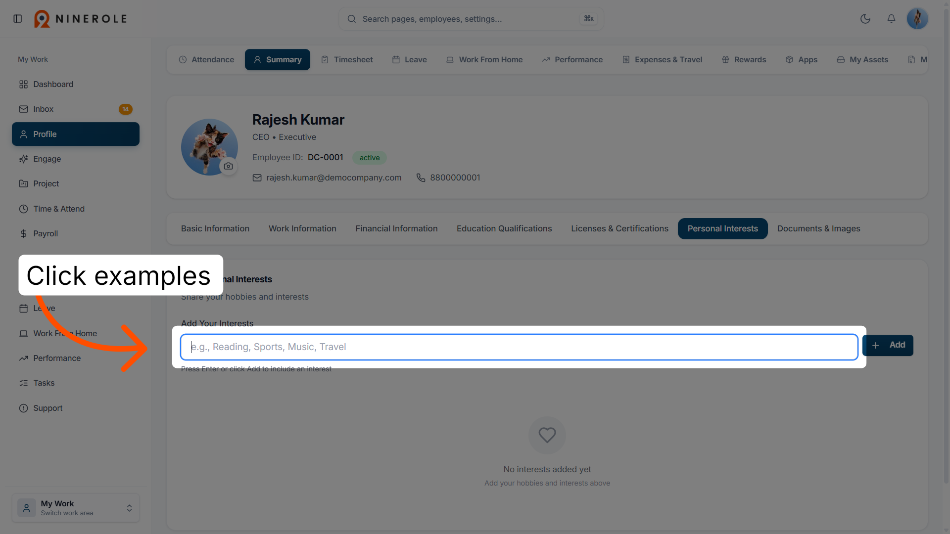 Enter Interest Examples
