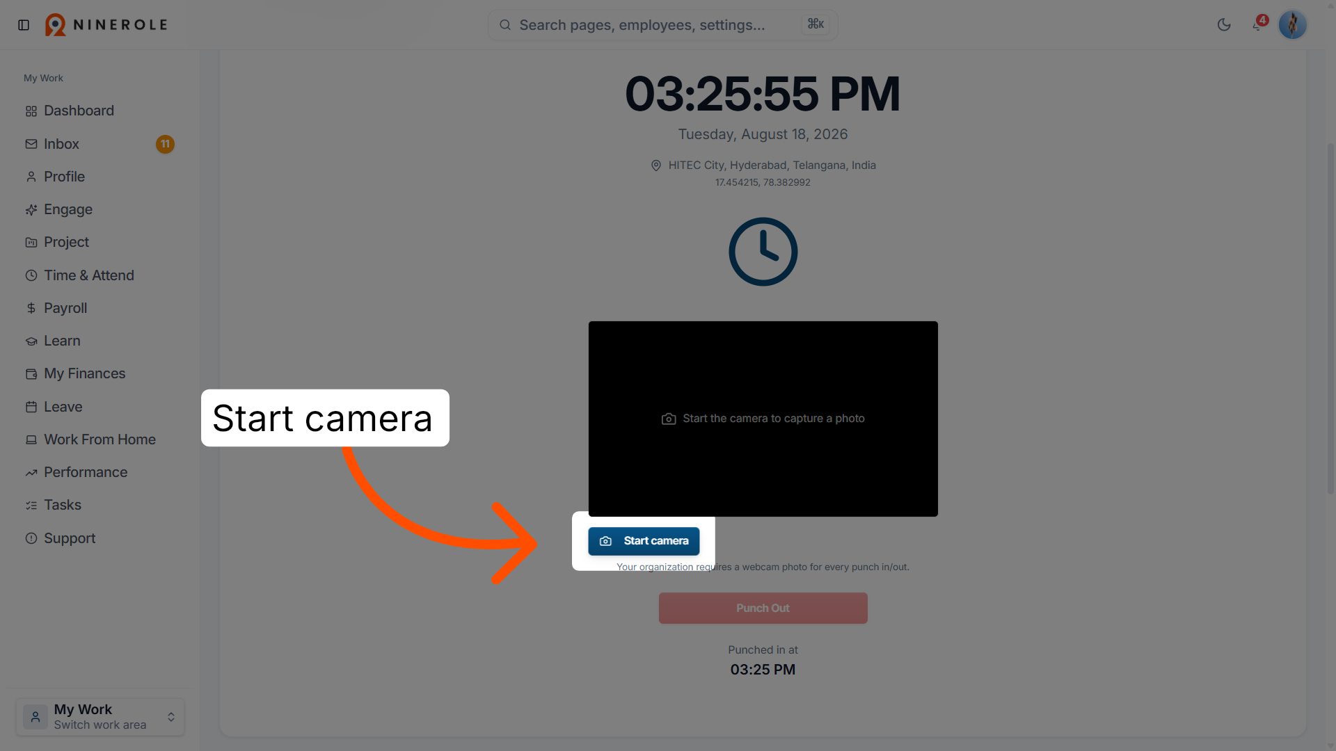 Activate Webcam for Check Out
