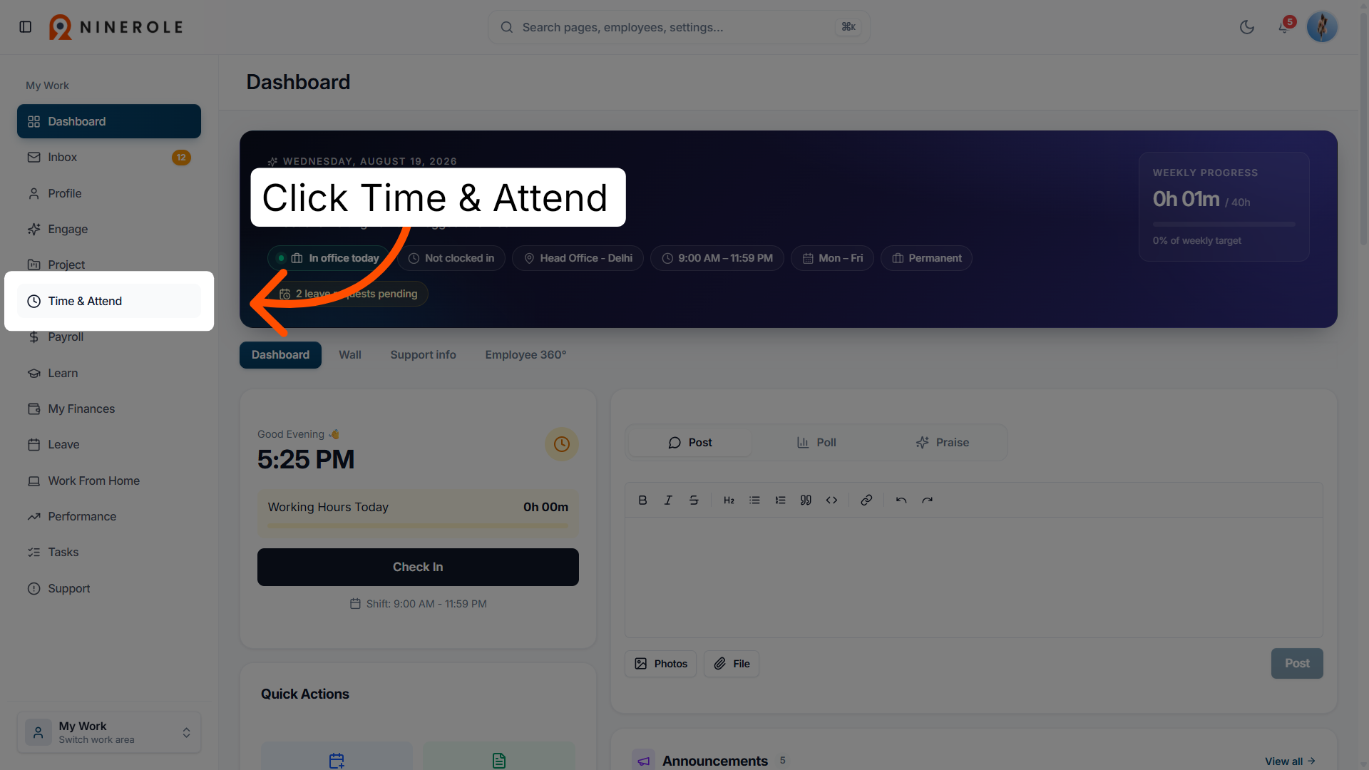 Open Time and Attendance