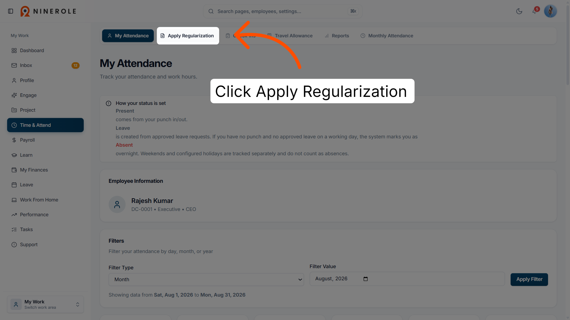 Select Apply Regularization