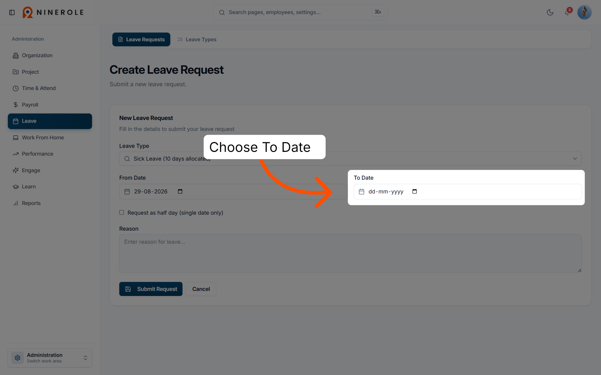 Open End Date Picker