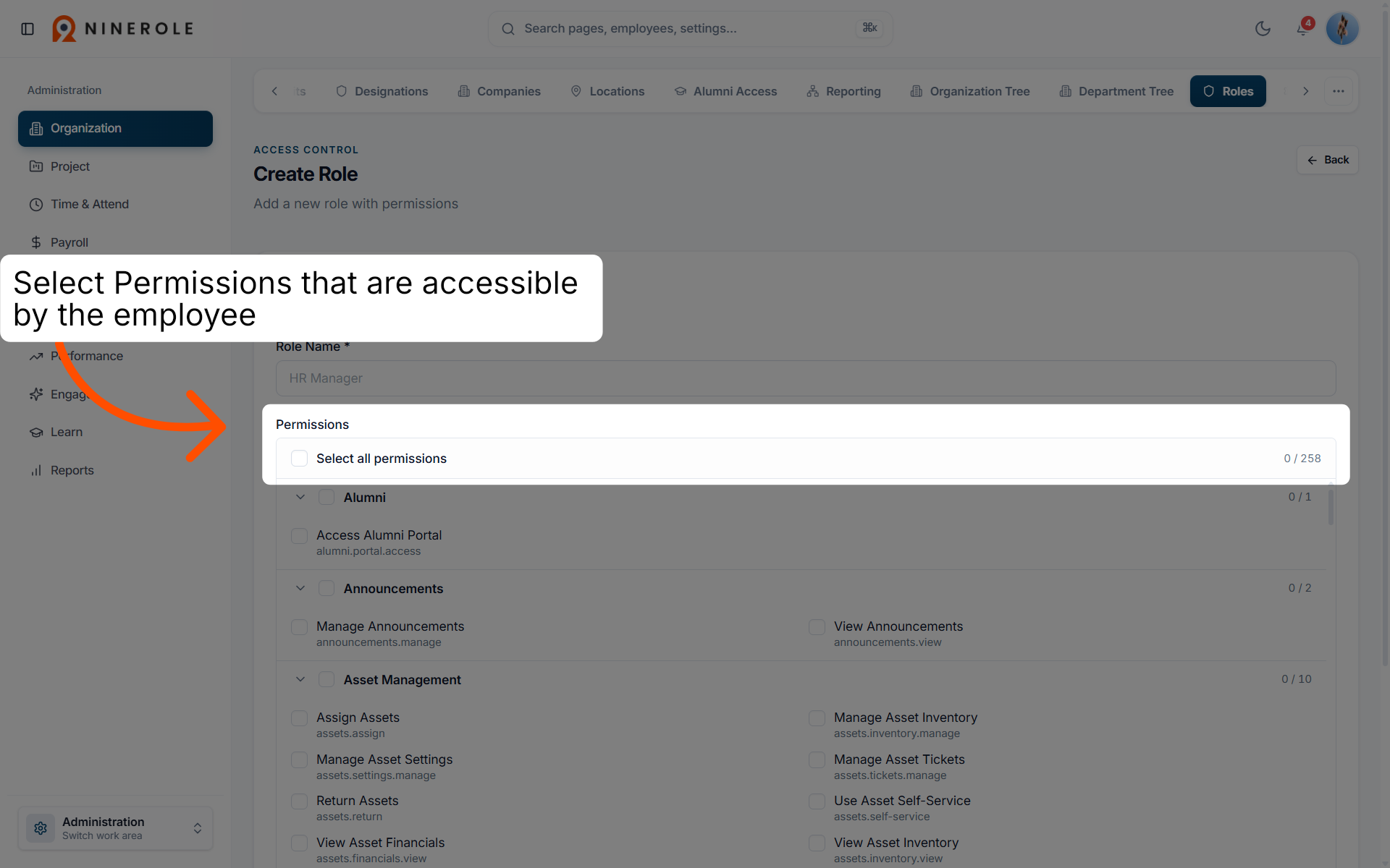 Access Permissions Options
