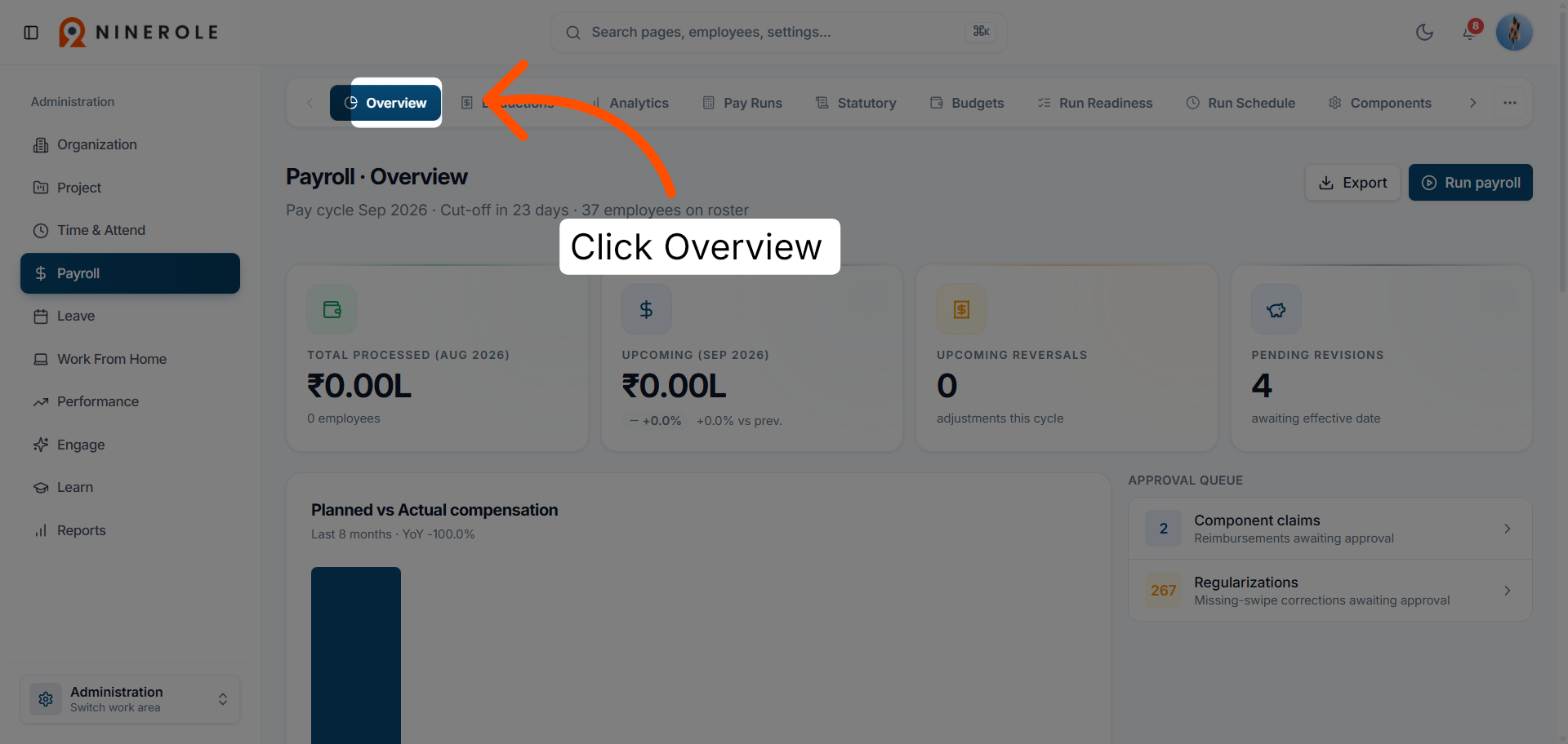 View the payroll overview