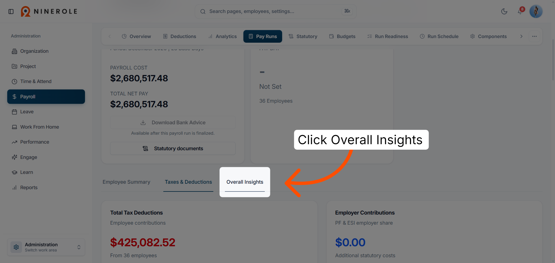 Open overall insights