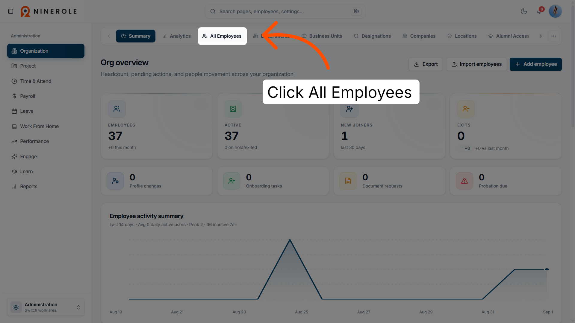 View all employees