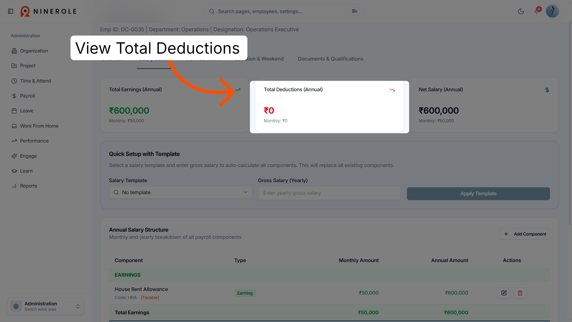 Check total deductions
