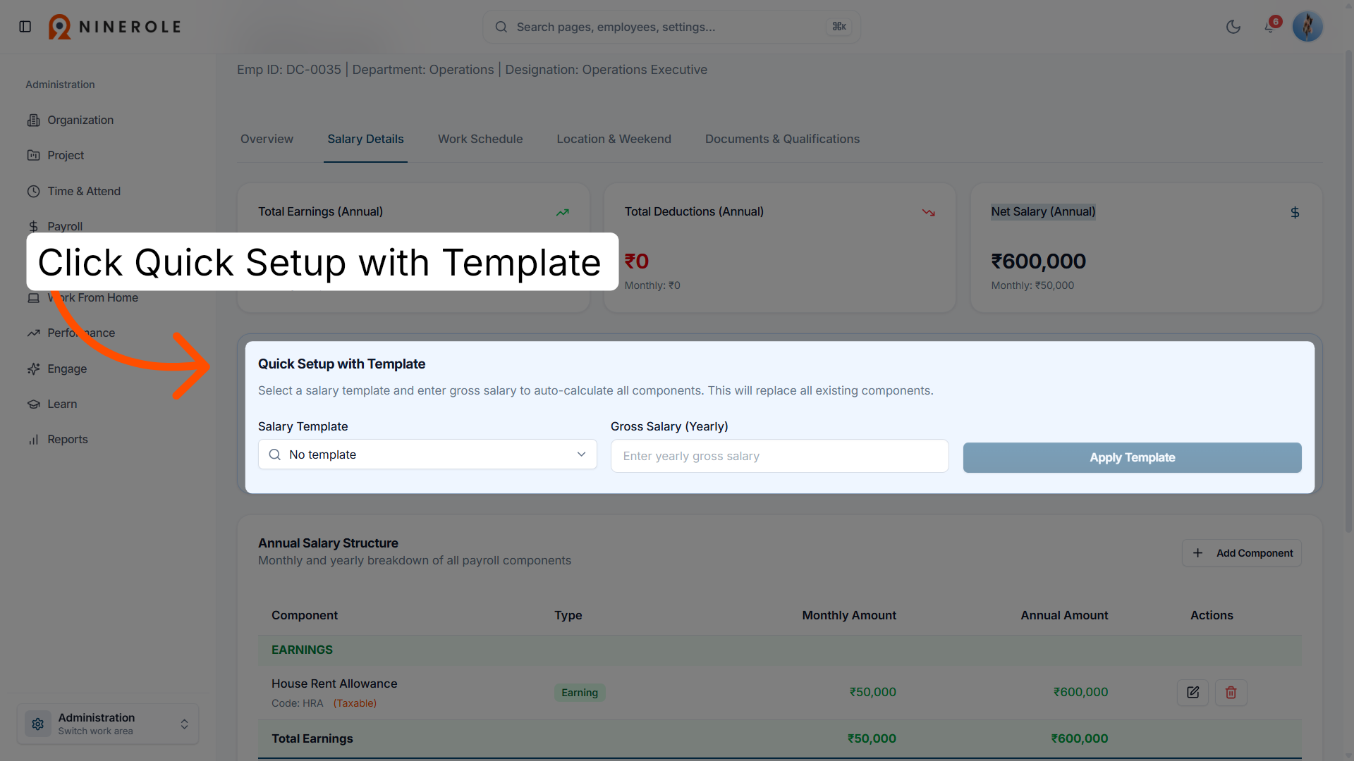 Start quick setup