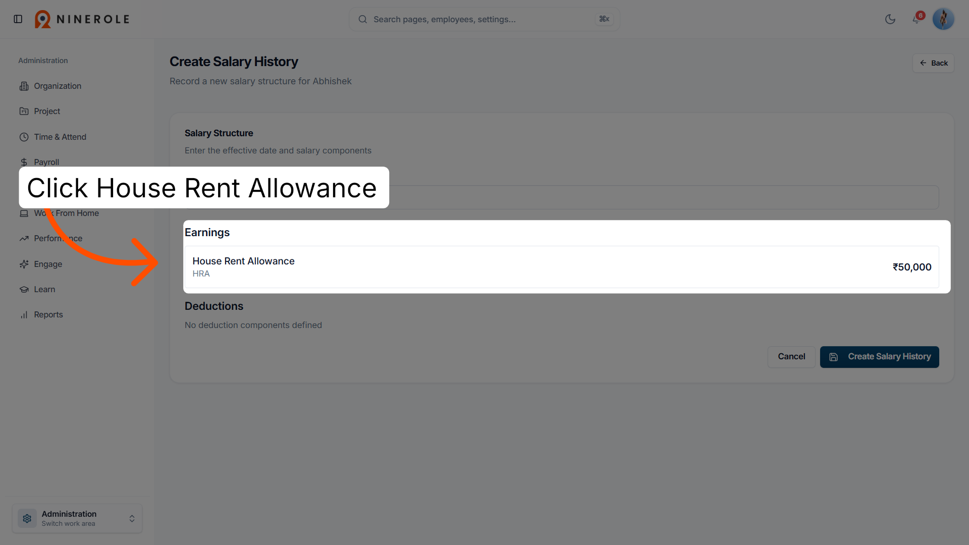 Choose the allowance type