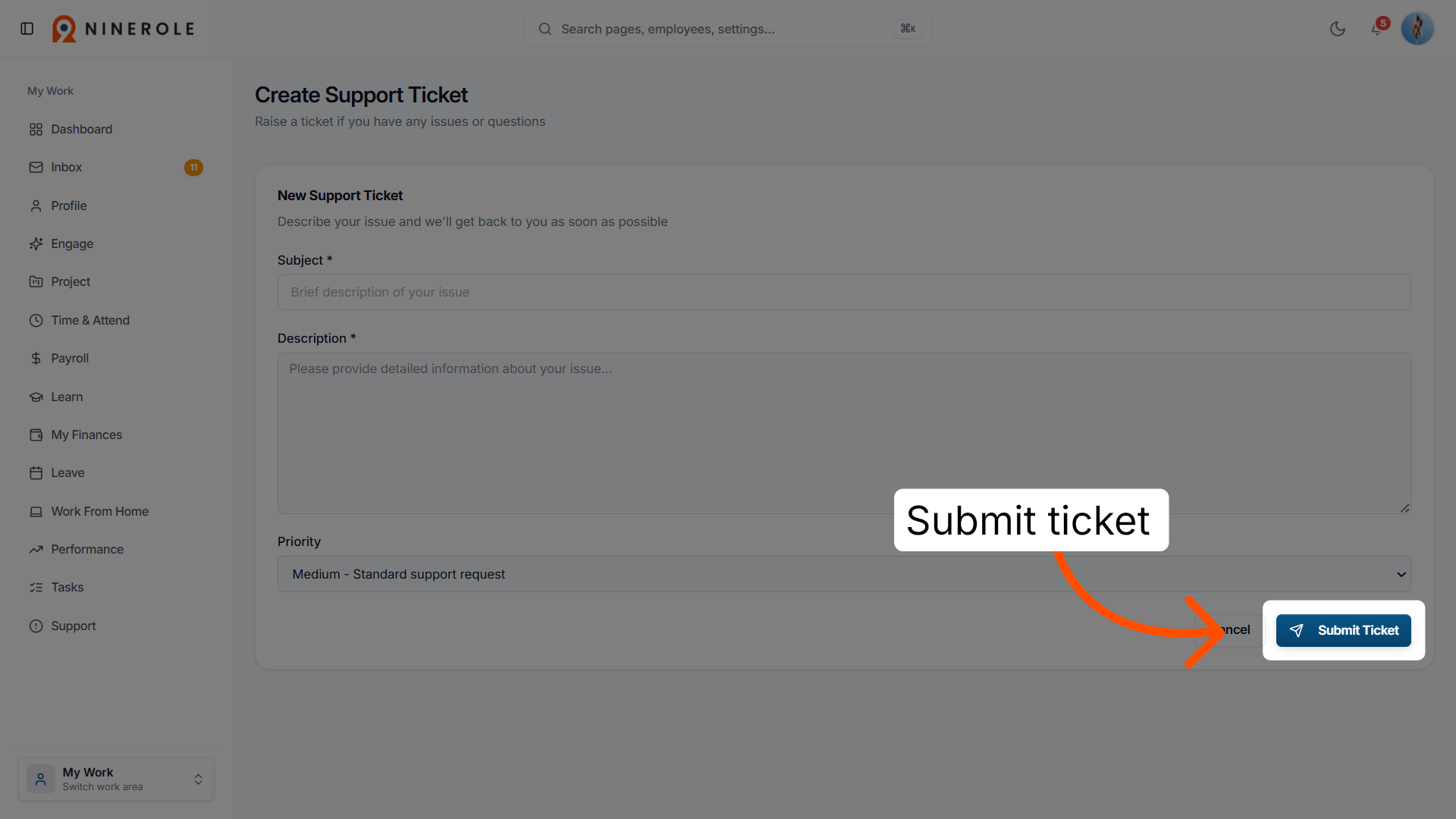 Submit Support Ticket