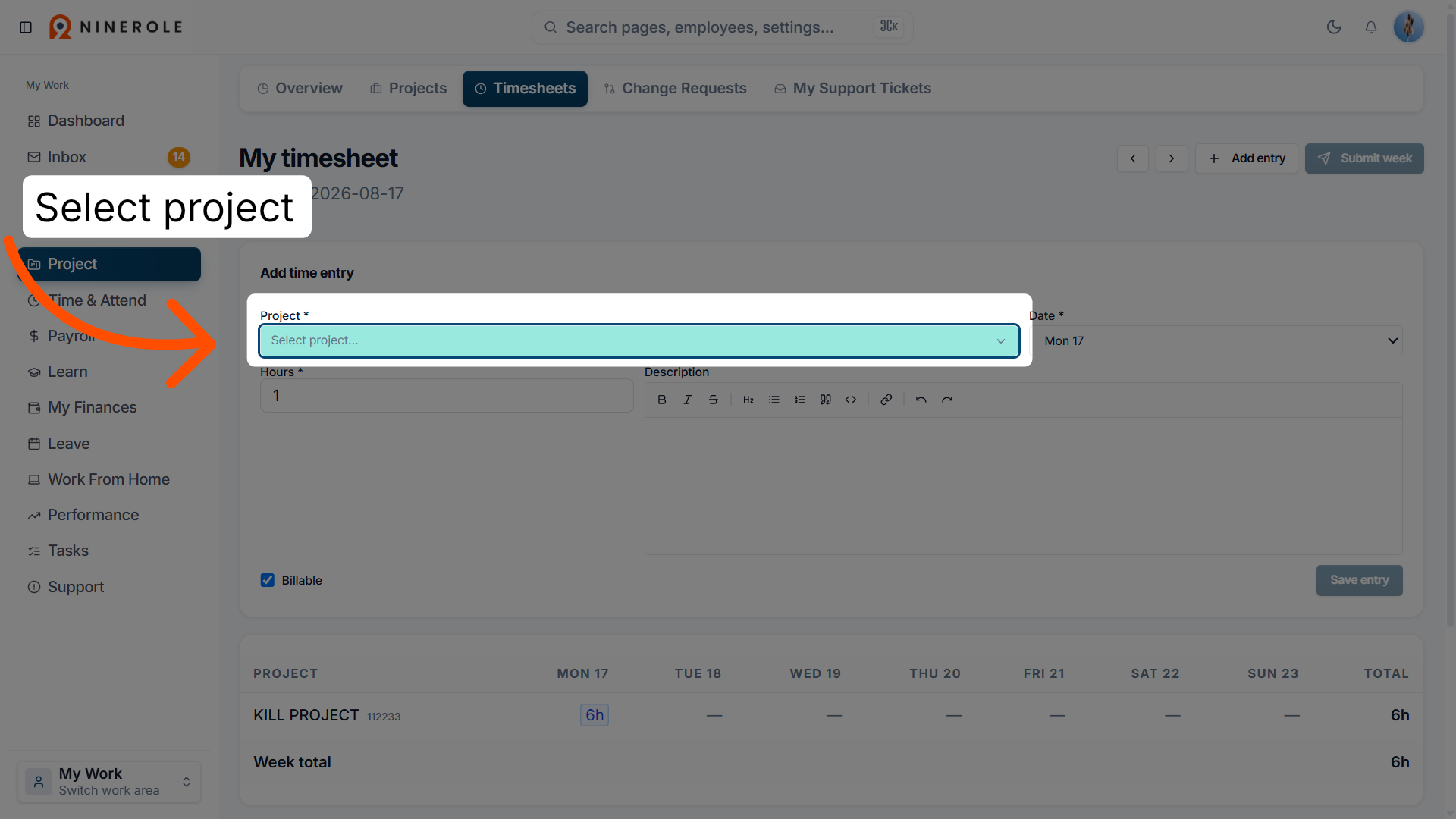 Open Project Selector