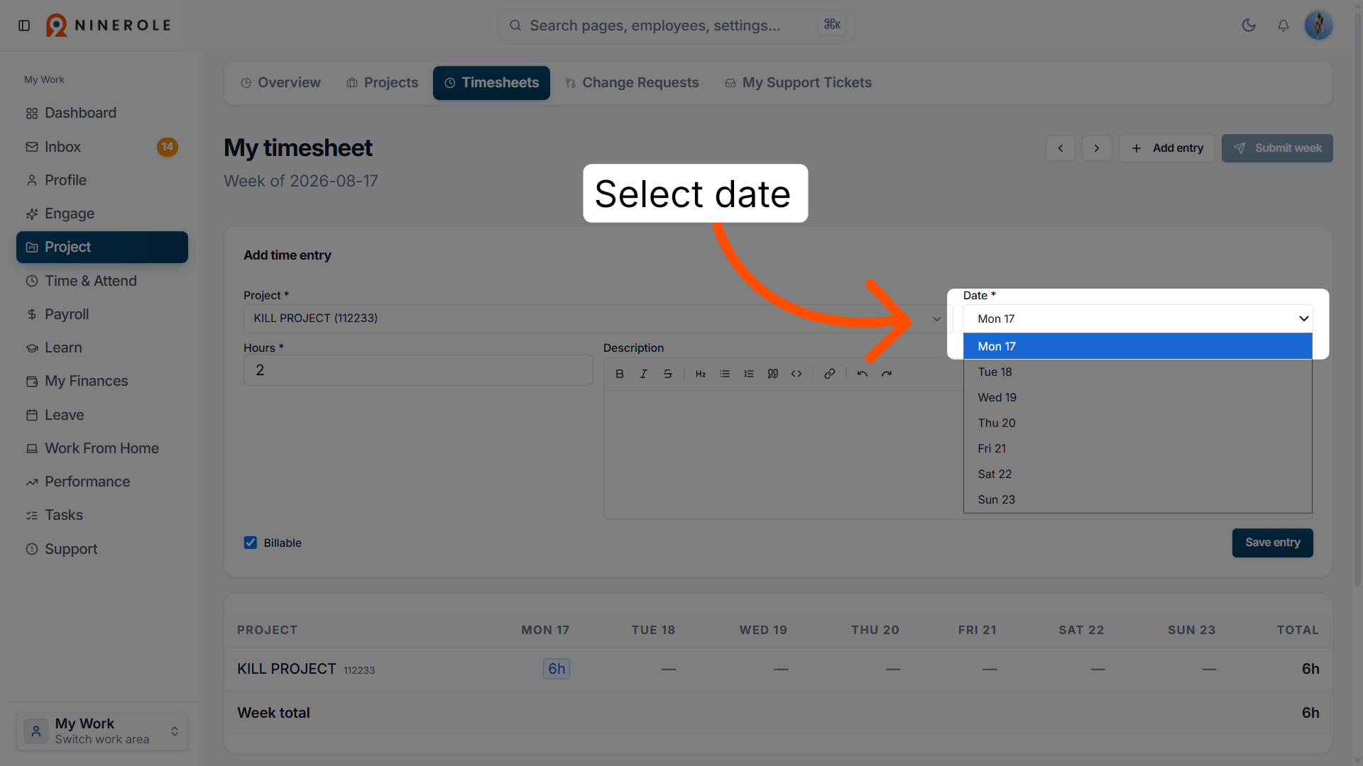 Select Date