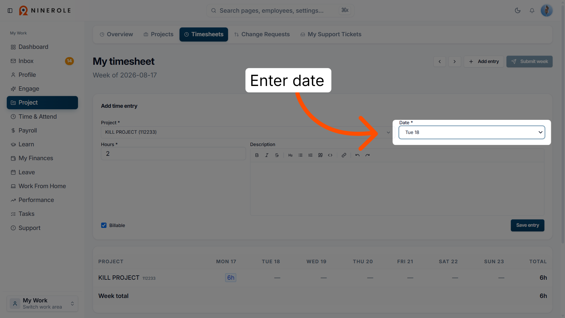 Enter Date