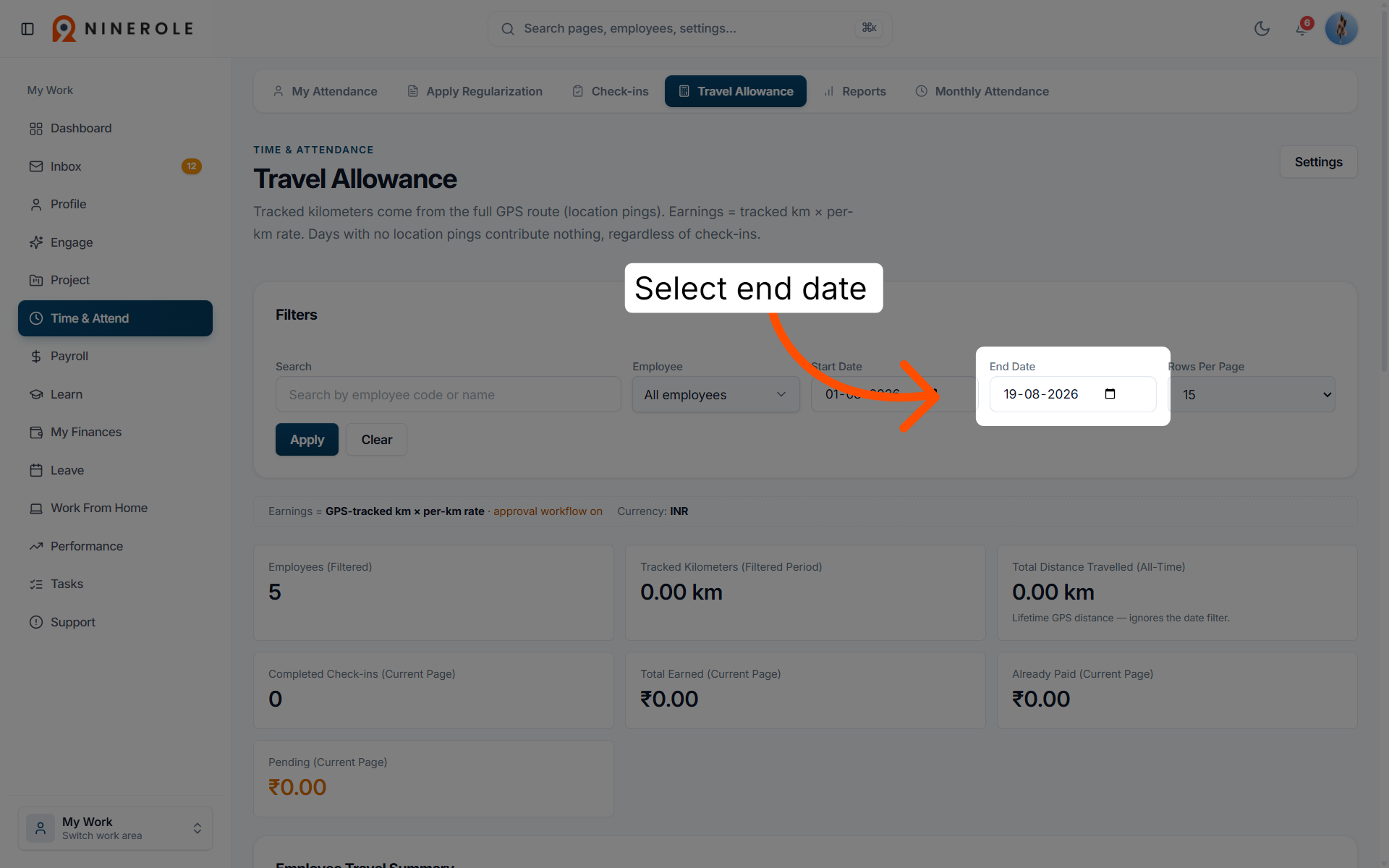 Select End Date