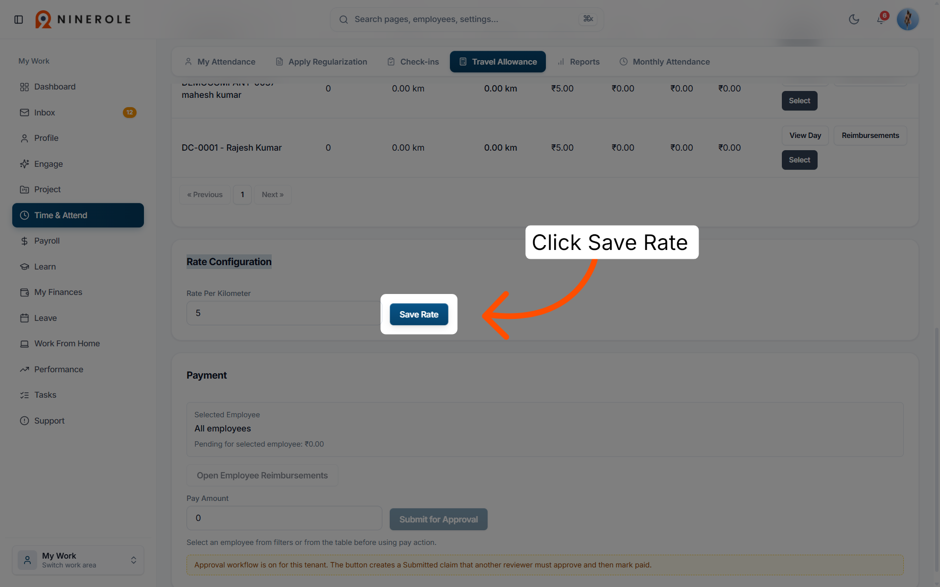 Save Rate Settings