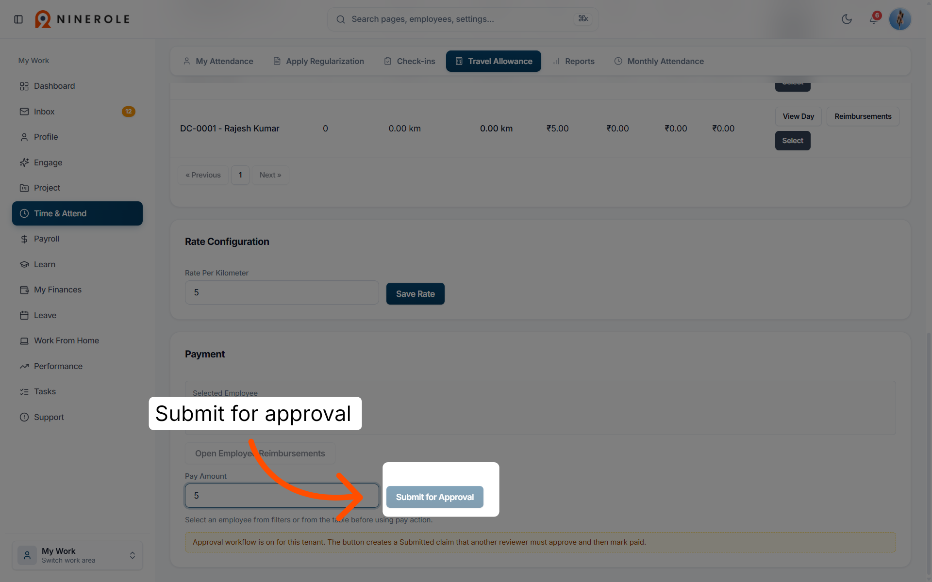 Submit Payment for Approval