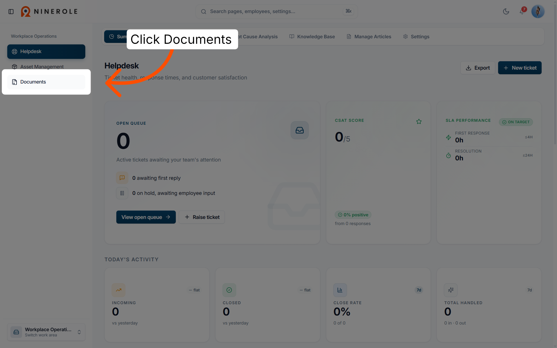 Open Documents Section