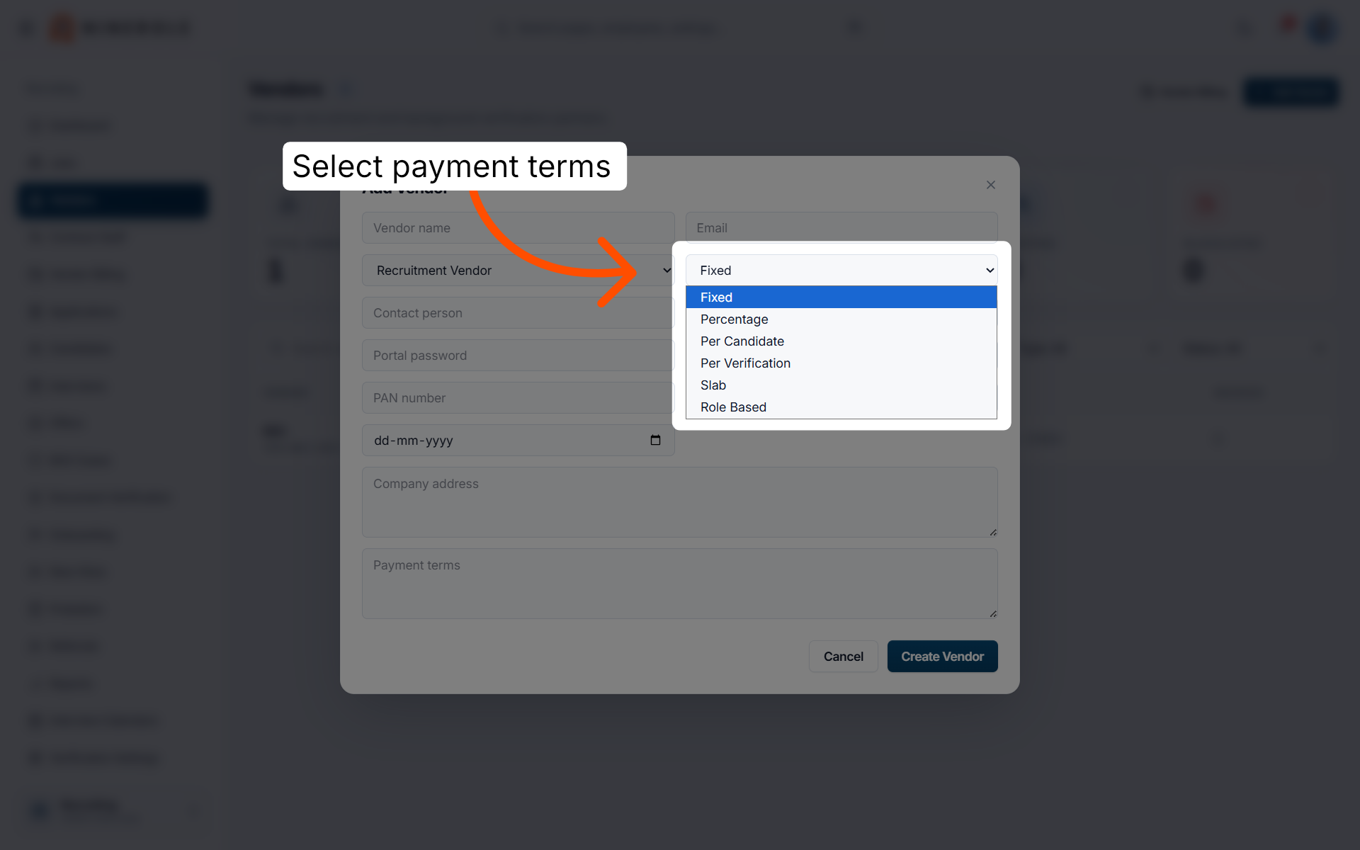 Select Payment Structure