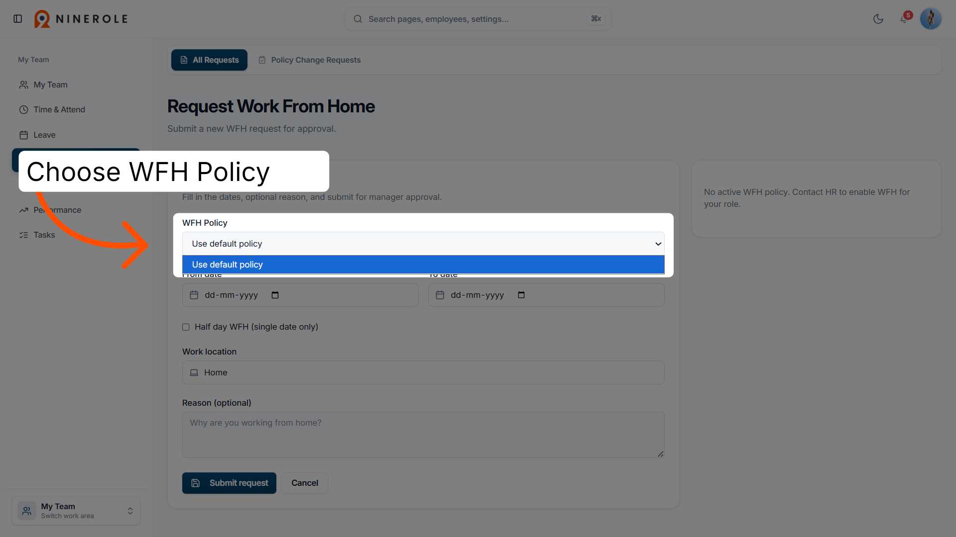 Apply Default Policy