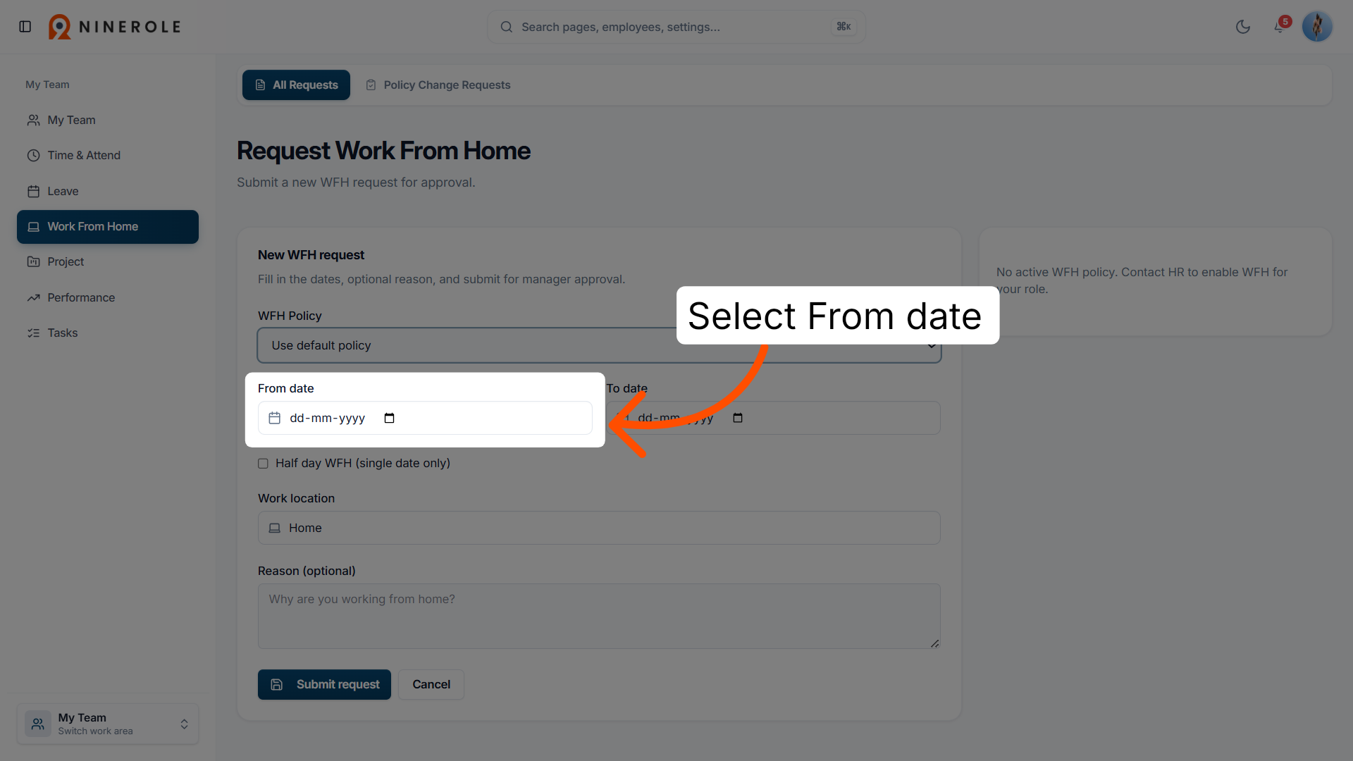 Select Start Date