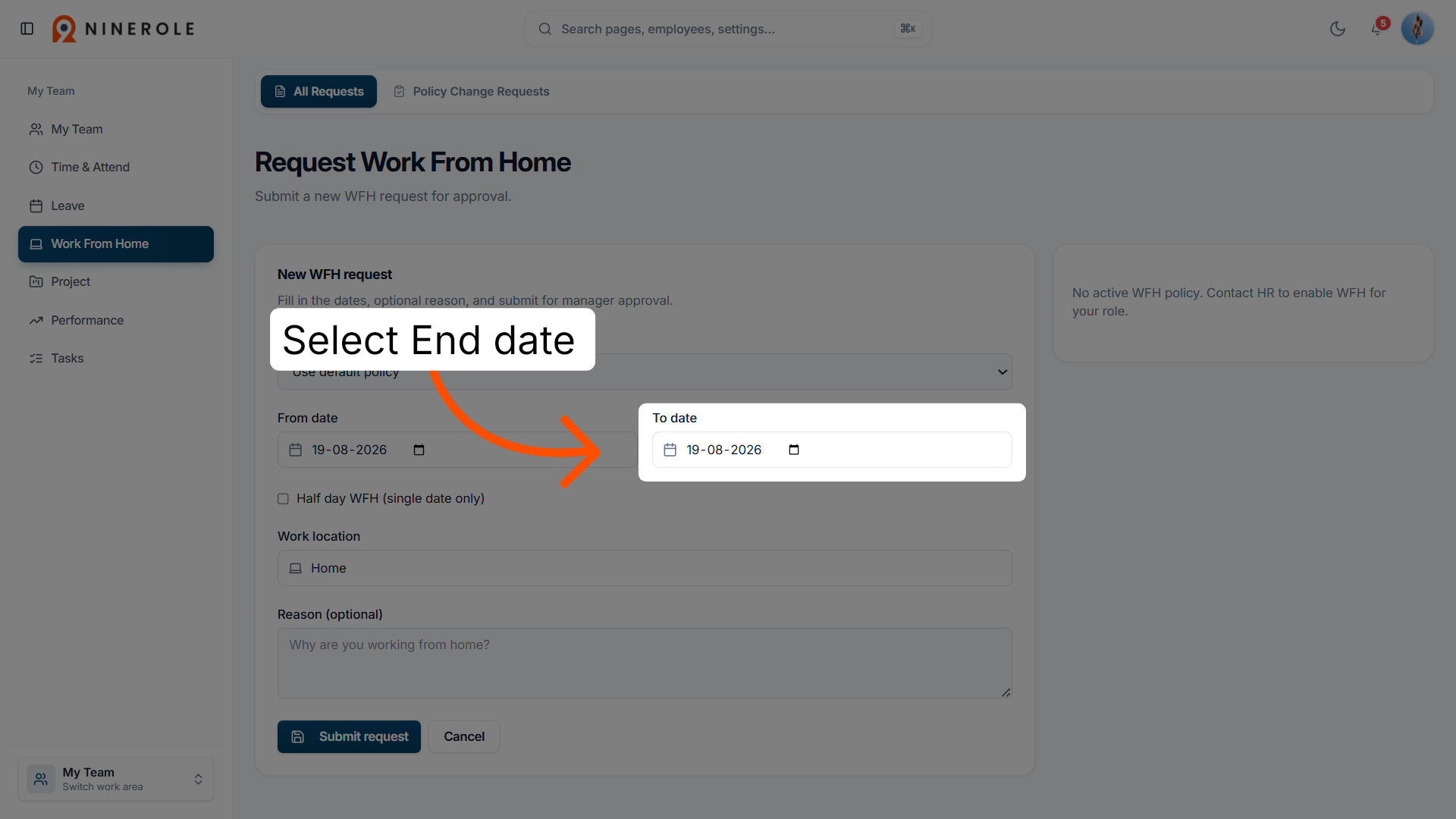 Select End Date